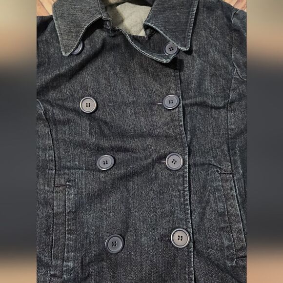New York and co. denim double breast buttoned pea coat size S - Picture 12 of 16